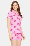 Clovia Cotton Shorts Set - Pink — thumbnail 2