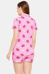 Clovia Cotton Shorts Set - Pink — thumbnail 4