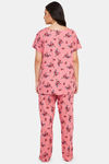 Clovia Rayon Pyjama Set - Peach — thumbnail 4