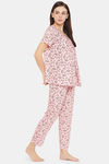 Clovia Rayon Pyjama Set - Pink — thumbnail 2