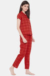 Clovia Cotton Pyjama Set - Red — thumbnail 2
