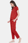 Clovia Cotton Pyjama Set - Red — thumbnail 3