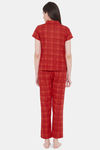 Clovia Cotton Pyjama Set - Red — thumbnail 4