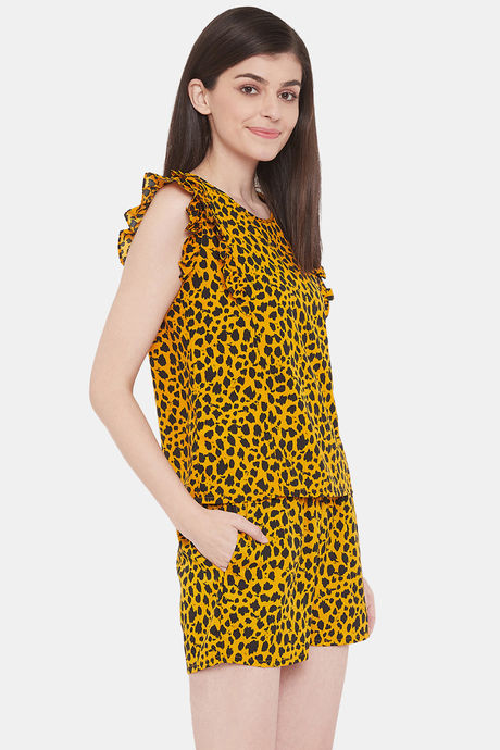 Clovia Nylon Shorts Set - Yellow — image 2