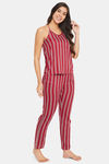 Clovia Rayon Pyjama Set - Maroon — thumbnail 2