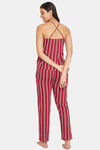 Clovia Rayon Pyjama Set - Maroon — thumbnail 4