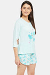 Clovia Cotton Shorts Set - Blue — thumbnail 2