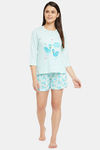 Clovia Cotton Shorts Set - Blue — thumbnail 5