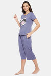Clovia Cotton Capri Set - Blue — thumbnail 3