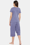 Clovia Cotton Capri Set - Blue — thumbnail 4