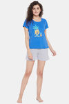Clovia Cotton Loungewear Top - Blue — thumbnail 5