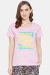 Clovia Cotton Loungewear Top - Pink — thumbnail 1