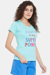 Clovia Cotton Loungewear Top - Green — thumbnail 2