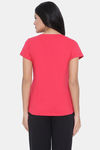 Clovia Cotton Loungewear Top - Pink — thumbnail 3