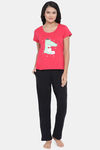 Clovia Cotton Loungewear Top - Pink — thumbnail 4