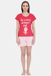 Clovia Cotton Loungewear Top - Pink — thumbnail 4