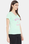 Clovia Cotton Loungewear Top - Green — thumbnail 2