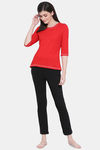 Clovia Cotton Loungewear Top - Red — thumbnail 5
