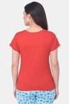 Clovia Cotton Loungewear Top - Red — thumbnail 4