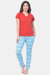 Clovia Cotton Loungewear Top - Red — thumbnail 5