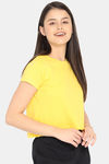 Clovia Cotton Loungewear Top - Yellow — thumbnail 3