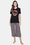 Clovia Cotton Loungewear Top - Black — thumbnail 5