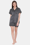 Clovia Satin Shorts Set - Black — thumbnail 4