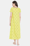 Clovia Rayon Full Length Nightdress - Green — thumbnail 4