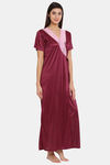 Clovia Satin Robe - Purple — thumbnail 2