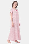 Clovia Rayon Full Length Nightdress - Pink — thumbnail 2