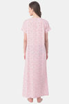 Clovia Rayon Full Length Nightdress - Pink — thumbnail 4