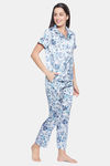 Clovia Satin Pyjama Set - White — thumbnail 2