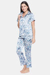 Clovia Satin Pyjama Set - White — thumbnail 3