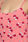 Clovia Cotton Knee Length Nightdress - Pink — thumbnail 6