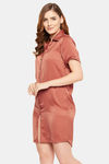 Clovia Satin Knee Length Nightdress - Copper — thumbnail 3