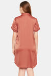 Clovia Satin Knee Length Nightdress - Copper — thumbnail 4