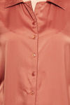 Clovia Satin Knee Length Nightdress - Copper — thumbnail 6