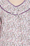 Clovia Cotton Full Length Nightdress - Purple — thumbnail 5