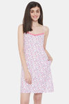 Clovia Cotton Knee Length Nightdress - Purple — thumbnail 1