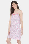 Clovia Cotton Knee Length Nightdress - Purple — thumbnail 3