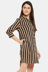 Clovia Nylon Knee Length Nightdress - Beige — thumbnail 2