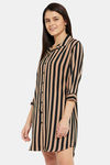 Clovia Nylon Knee Length Nightdress - Beige — thumbnail 3