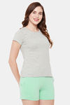 Clovia Cotton Shorts Set - Green — thumbnail 2