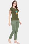 Clovia Cotton Pyjama Set - Green — thumbnail 2