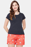 Clovia Cotton Shorts Set - Orange — thumbnail 1