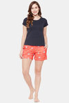 Clovia Cotton Shorts Set - Orange — thumbnail 5