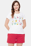 Clovia Cotton Shorts Set - Red — thumbnail 1