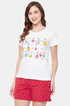 Clovia Cotton Shorts Set - Red — thumbnail 3