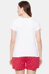 Clovia Cotton Shorts Set - Red — thumbnail 4