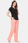 Clovia Rayon Blend Pyjama Set - Peach — thumbnail 2